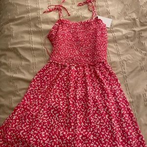 Pink and White Mini Dress